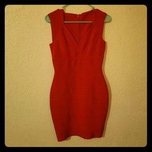 Red bandage cocktail dress